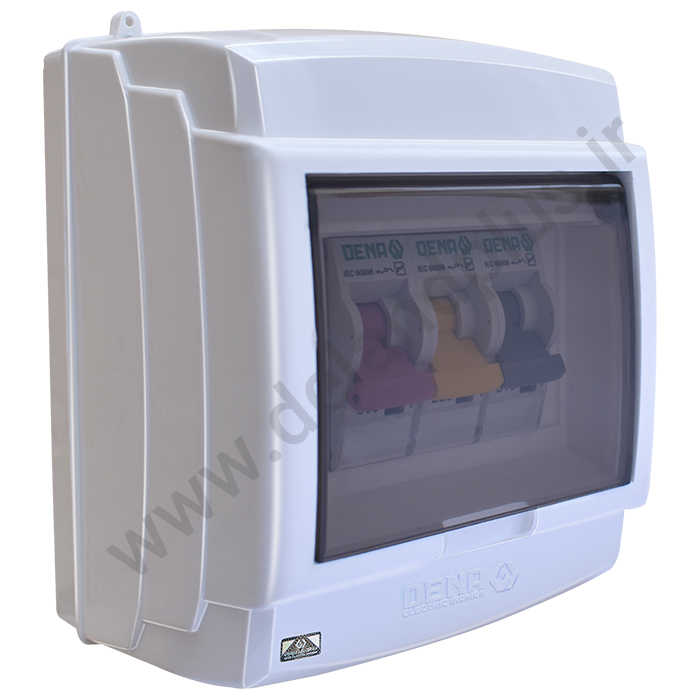 جعبه فیوز 4 عددی درب دار روکار دنا الکتریک مدل شارک