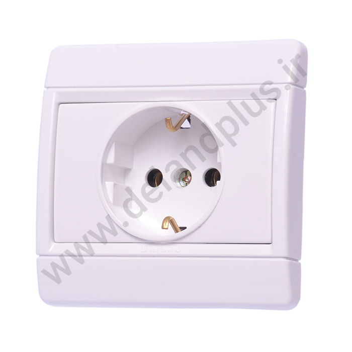 پریز برق ارت دار مدل رایان سفید