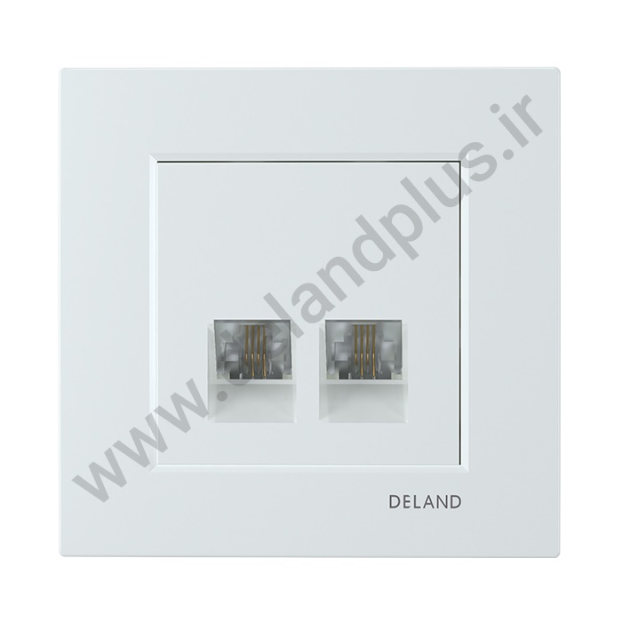 سوکت تلفن دوقلو مدل آسا سفید یک تکه