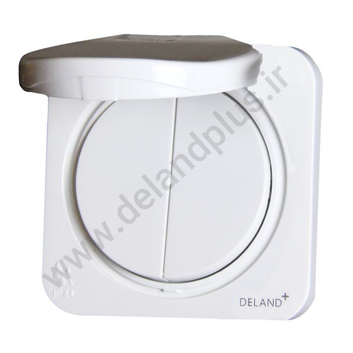 کلید دو پل مدل بارانی توکار آدا سفید