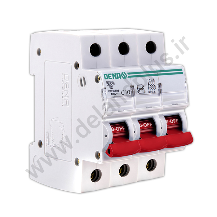 فیوز مینیاتوری سه پل 10 آمپر دناالکتریک