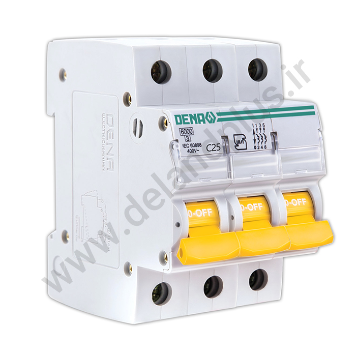 فیوز مینیاتوری سه پل 25 آمپر