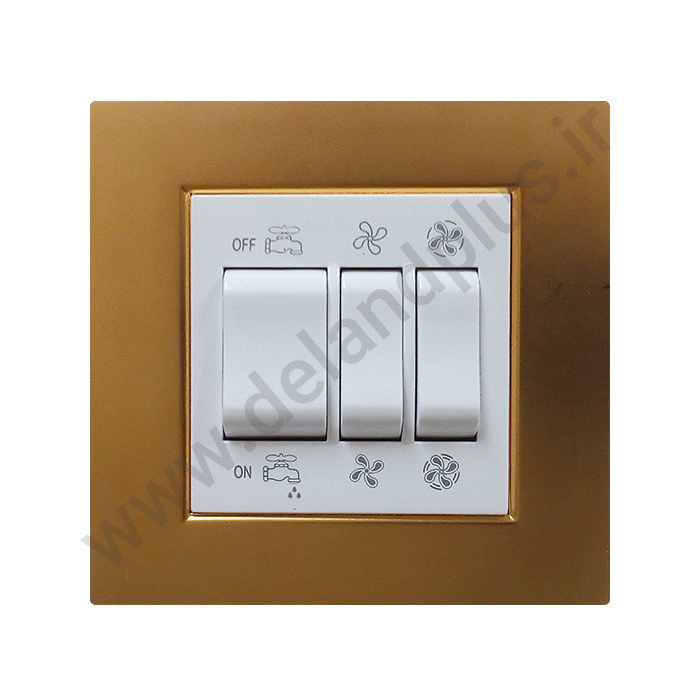 کولر طلایی کلید کولر مدل مکانیزم آسا سفید با قاب طلایی