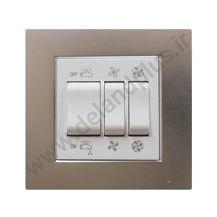 کولر نقره ای کلید کولر مدل مکانیزم آسا سفید با قاب نقره ای