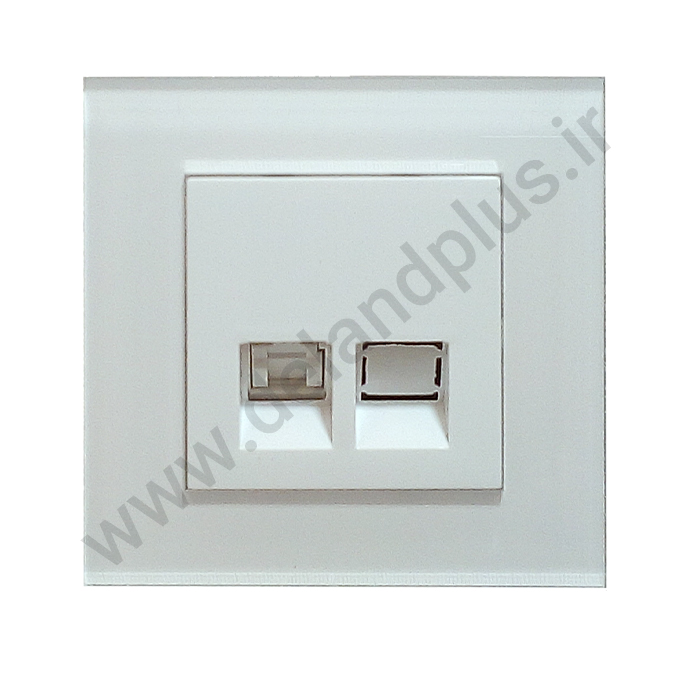 سوکت شبکه Cat6 مدل آسا پلکسی سفید (مکانیزم قاب)