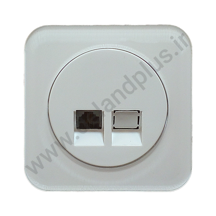سوکت شبکه Cat6 مدل آدا پلکسی سفید (مکانیزم قاب)