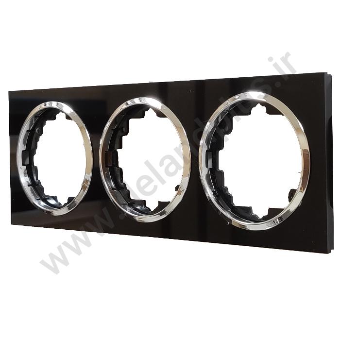 قاب سه خانه آوا پلکسی مشکی زه نقره ای