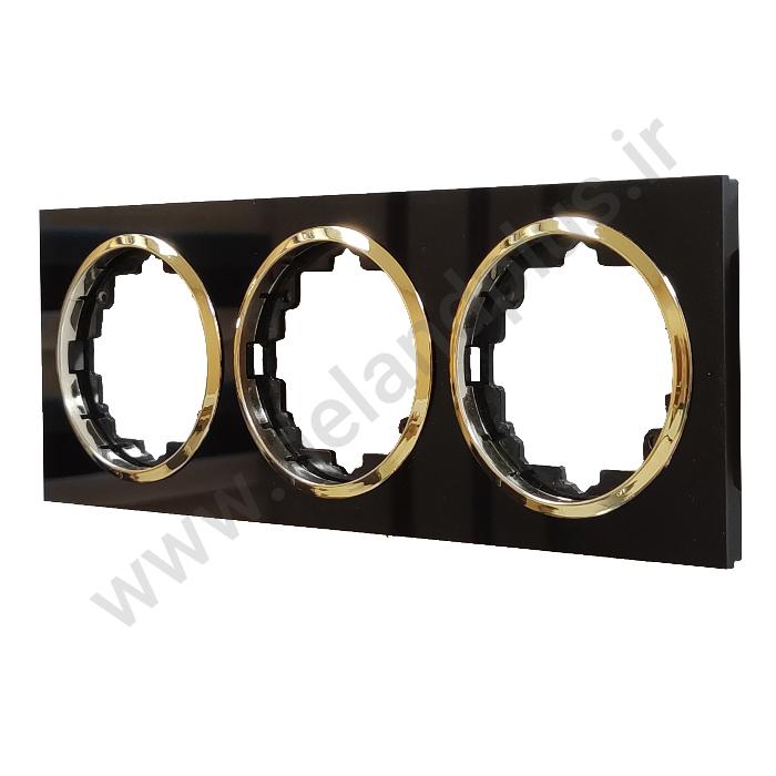 قاب سه خانه آوا پلکسی مشکی زه طلایی