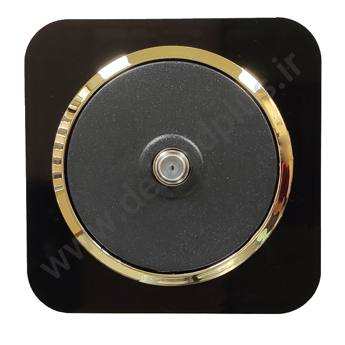 فیش ماهواره تکی مدل آدا پلکسی مشکی زه طلایی (مکانیزم قاب زه طلایی)