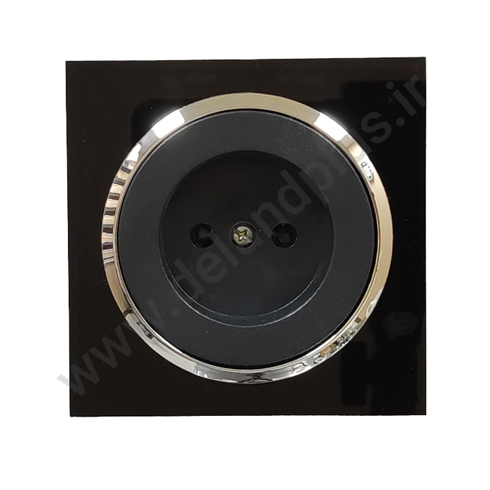 پریز برق ساده مدل آوا پلکسی مشکی زه نقره ای