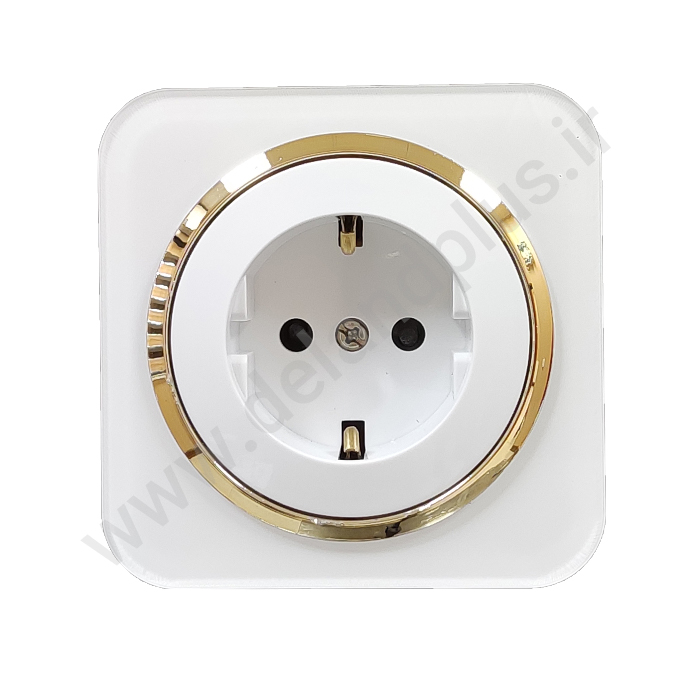 برق ارت آدا پلکسی سفید زه طلایی پریز برق ارت دار مدل آدا پلکسی سفید زه طلایی