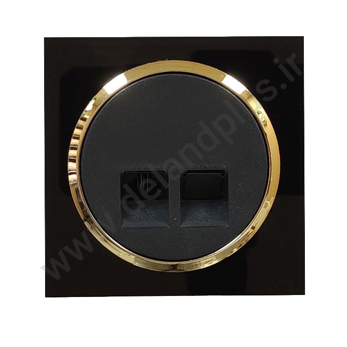 تلفن تک سوکت مدل آوا پلکسی مشکی زه طلایی