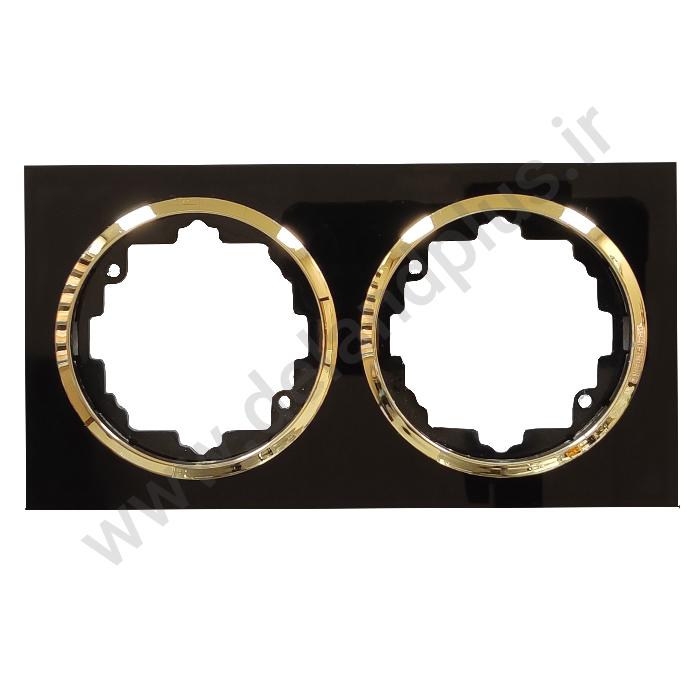 قاب دو خانه آوا پلکسی مشکی زه طلایی