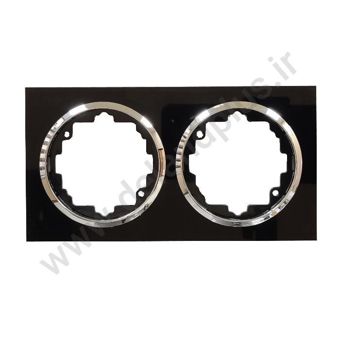 قاب 2 خانه آوا مشکی زه نقره ای قاب دو خانه آوا پلکسی مشکی زه نقره ای