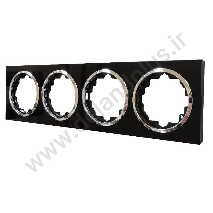 قاب 4 خانه آوا مشکی زه نقره ای 1