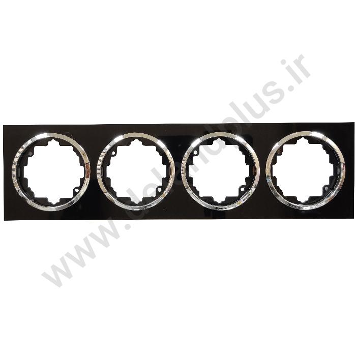 قاب 4 خانه آوا مشکی زه نقره ای قاب چهارخانه آوا پلکسی مشکی زه نقره ای