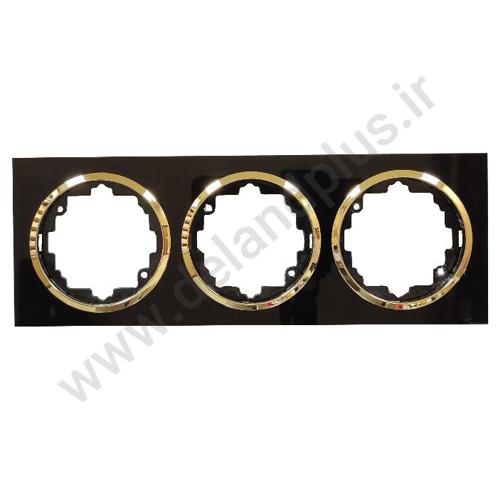 قاب سه خانه آوا پلکسی مشکی زه طلایی