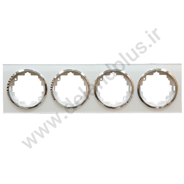 چهار خانه زه نقره ای قاب چهارخانه آوا پلکسی سفید زه طلایی