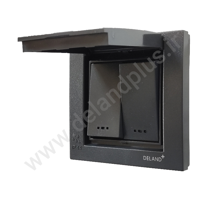 کلید دو پل مدل بارانی توکار آسا مشکی