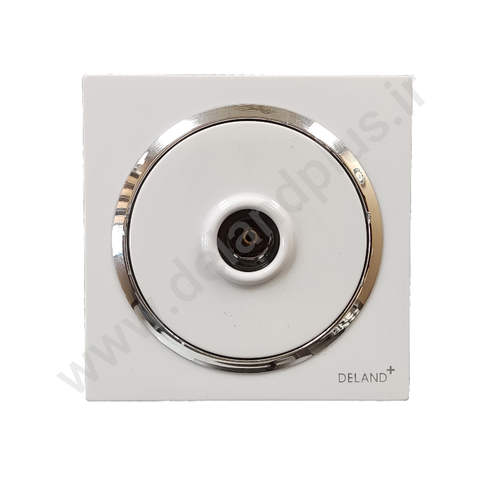 فیش آنتن مدل آوا ساده سفید زه نقره ای (مکانیزم قاب زه نقره ای)