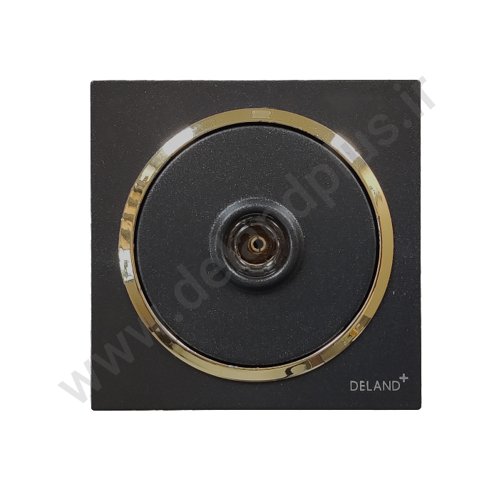 فیش آنتن مدل آوا ساده مشکی زه طلایی (مکانیزم قاب زه طلایی)