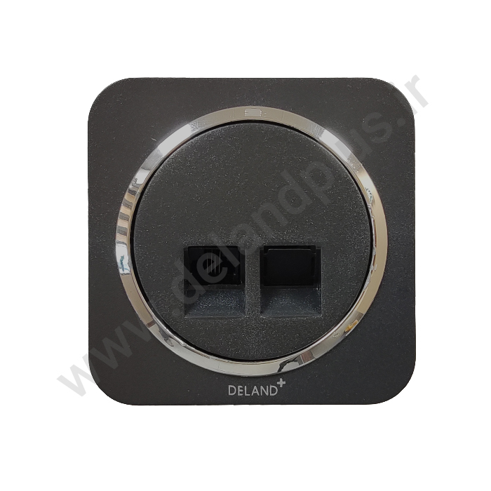 تلفن تک سوکت مدل آدا ساده مشکی زه نقره ای (مکانیزم قاب زه نقره ای)