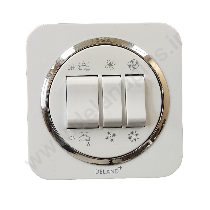 کلید کولر مدل آدا ساده سفید زه نقره ای (مکانیزم قاب زه نقره ای)