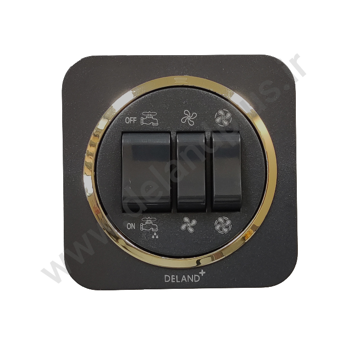 کلید کولر مدل آدا ساده مشکی زه طلایی (مکانیزم قاب زه طلایی)