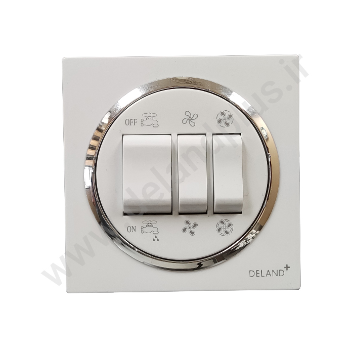 کلید کولر مدل آوا ساده سفید زه نقره ای (مکانیزم قاب زه نقره ای)