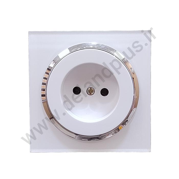 پریز برق ساده مدل آوا پلکسی سفید زه نقره ای