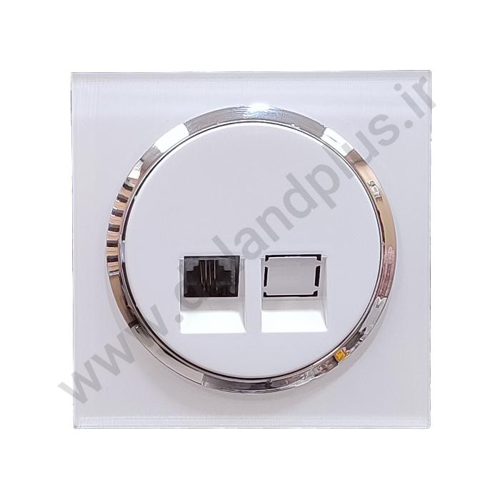 تلفن تک سوکت مدل آوا پلکسی سفید زه نقره ای