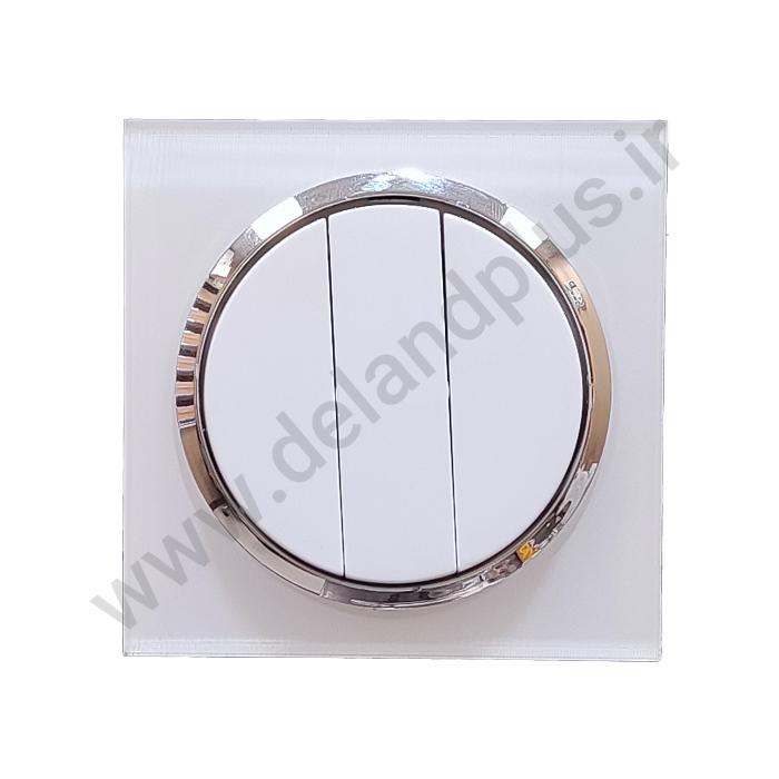 کلید سه پل مدل آوا پلکسی سفید زه نقره ای