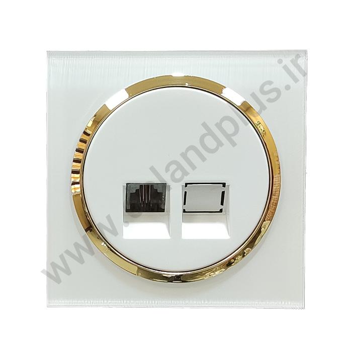 تلفن تک سوکت مدل آوا پلکسی سفید زه طلایی